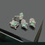Emerald-Cut Green Gemstone Locket Set with Earrings & Ring