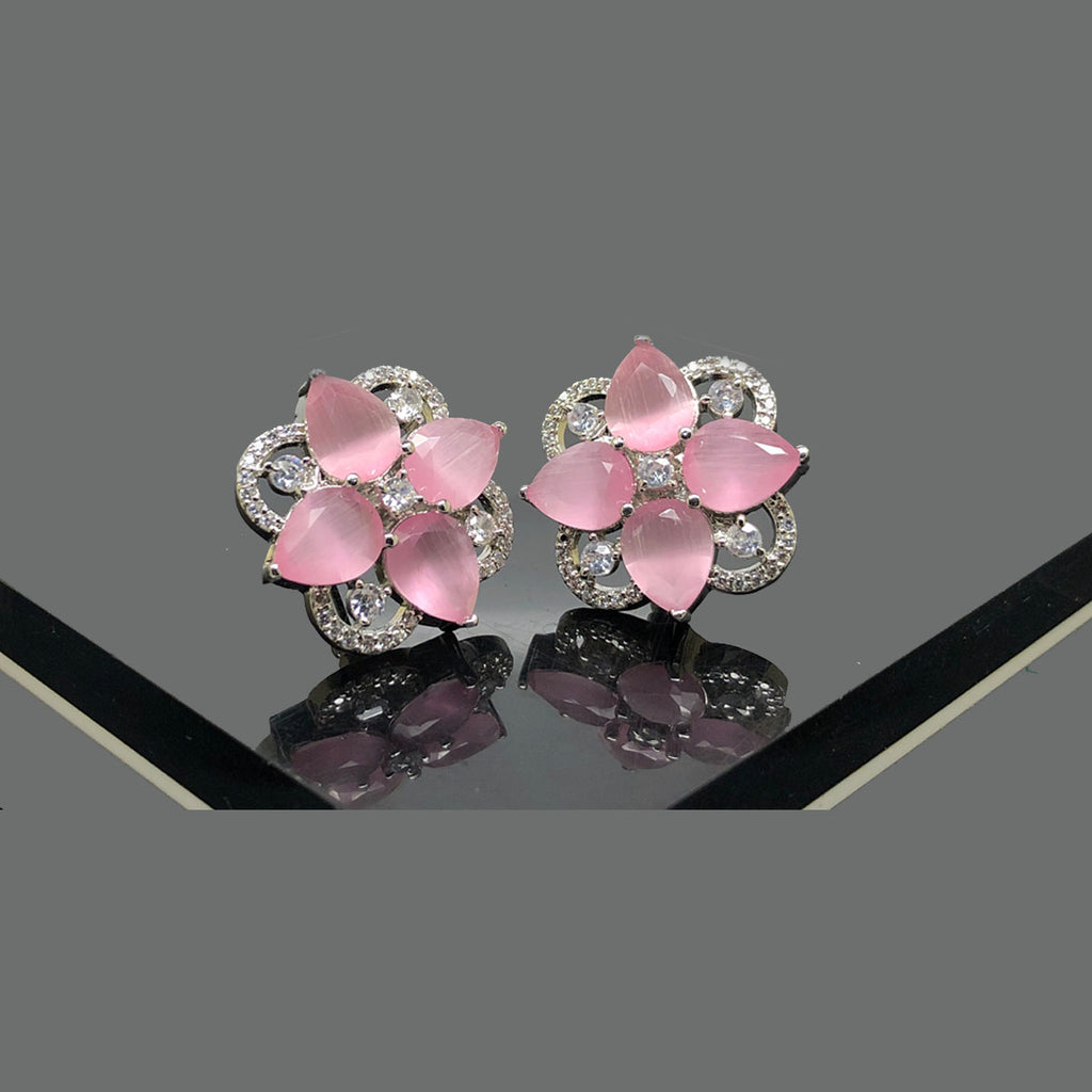 Elegant Gold-Plated Floral Stud Earrings
