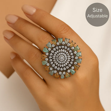 Round Cocktail Ring – Adjustable