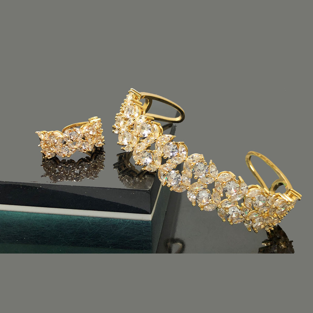 Openable Rings Luxury CZ Openable Bangle & Ring Set - Gold Finish – Designer's Destiny