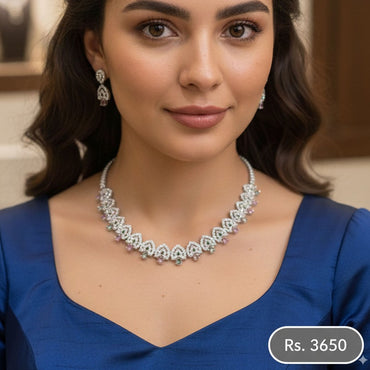 Crystal Pearl Necklace Set