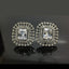 "Elegant Rectangular Halo American Diamond Stud Earrings"