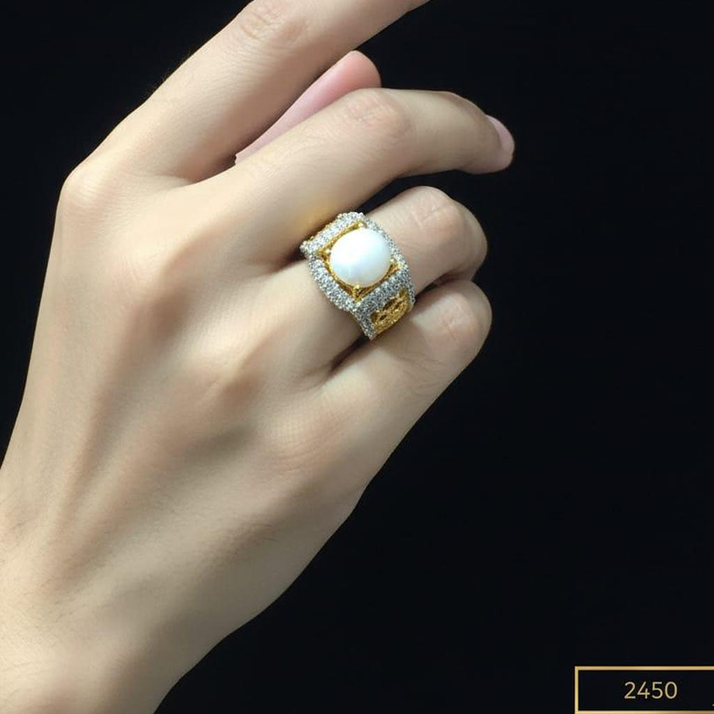 Pearl & Diamond Accent Ring – Rs. 2450