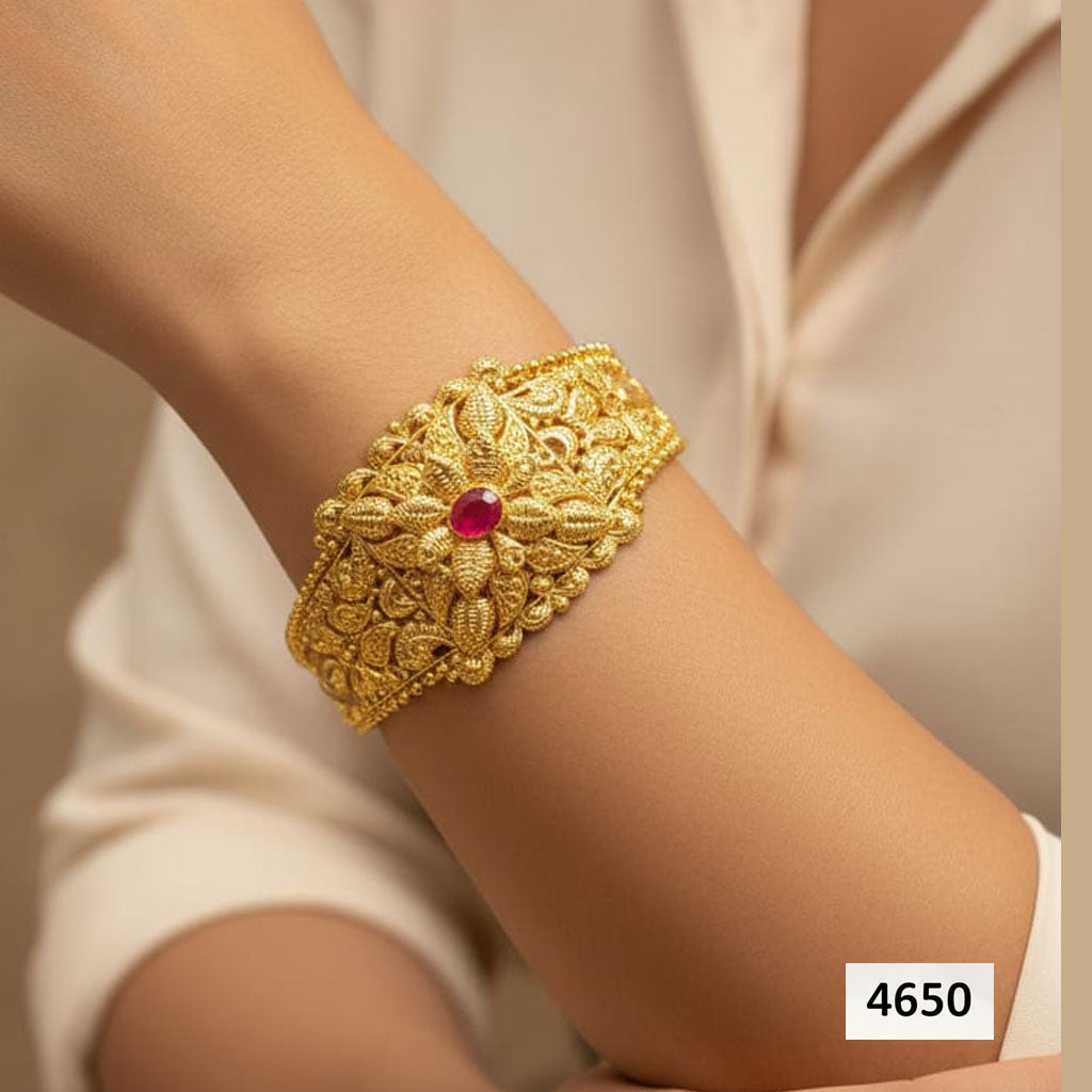 Traditional Indian bridal kada with intricate floral design, priced Rs. 4650