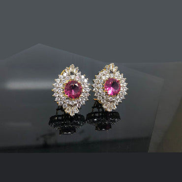 Vintage Gold-Plated Crystal Earring