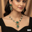 Traditional Gold Plated Necklace with Dangle Earrings