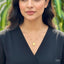 Dainty beaded chain necklace with sparkling crystal charm, priced Rs. 650
