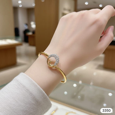 Premium Openable Zircon Bracelet - Elegant Rose Gold Design