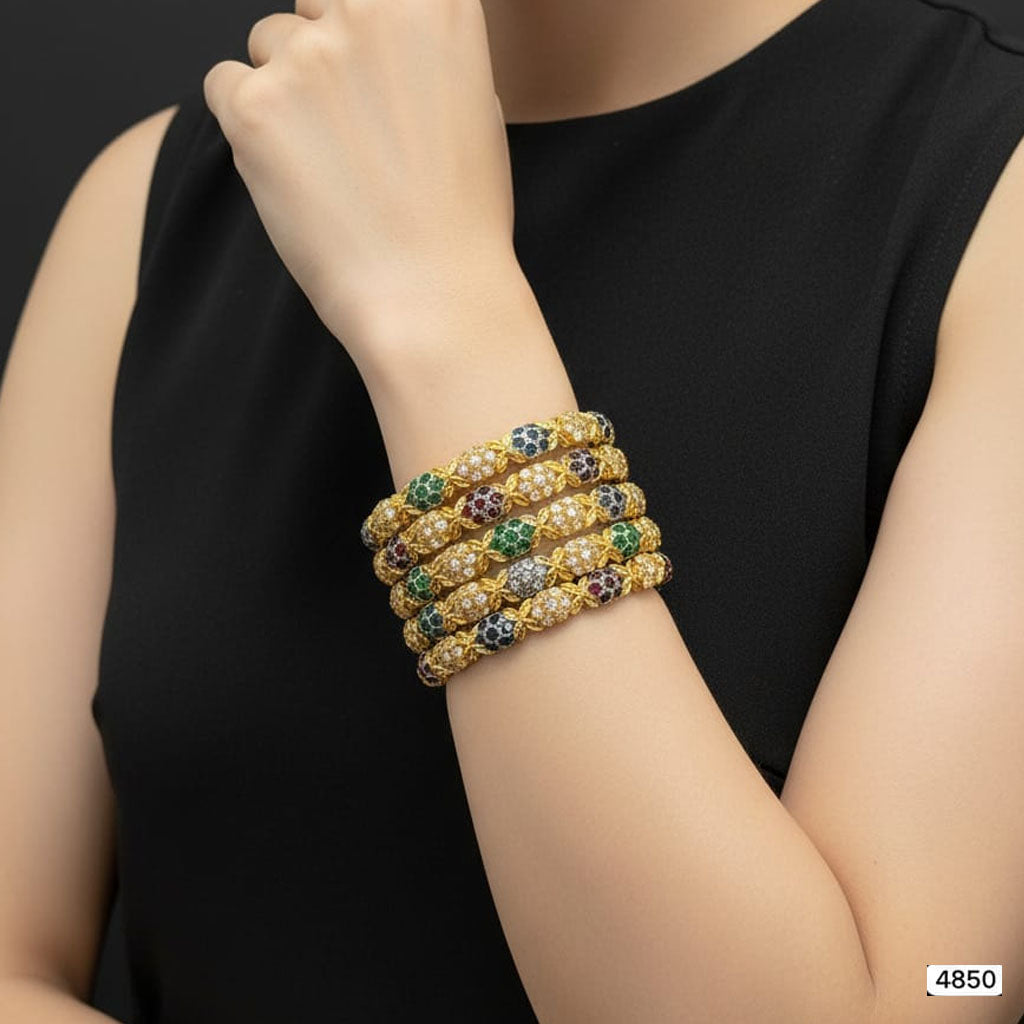 Flower Pattern Bangles – Rs. 4850