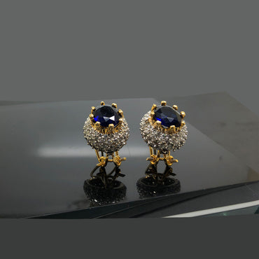 Radiant Gold-Plated Halo Stud Earring