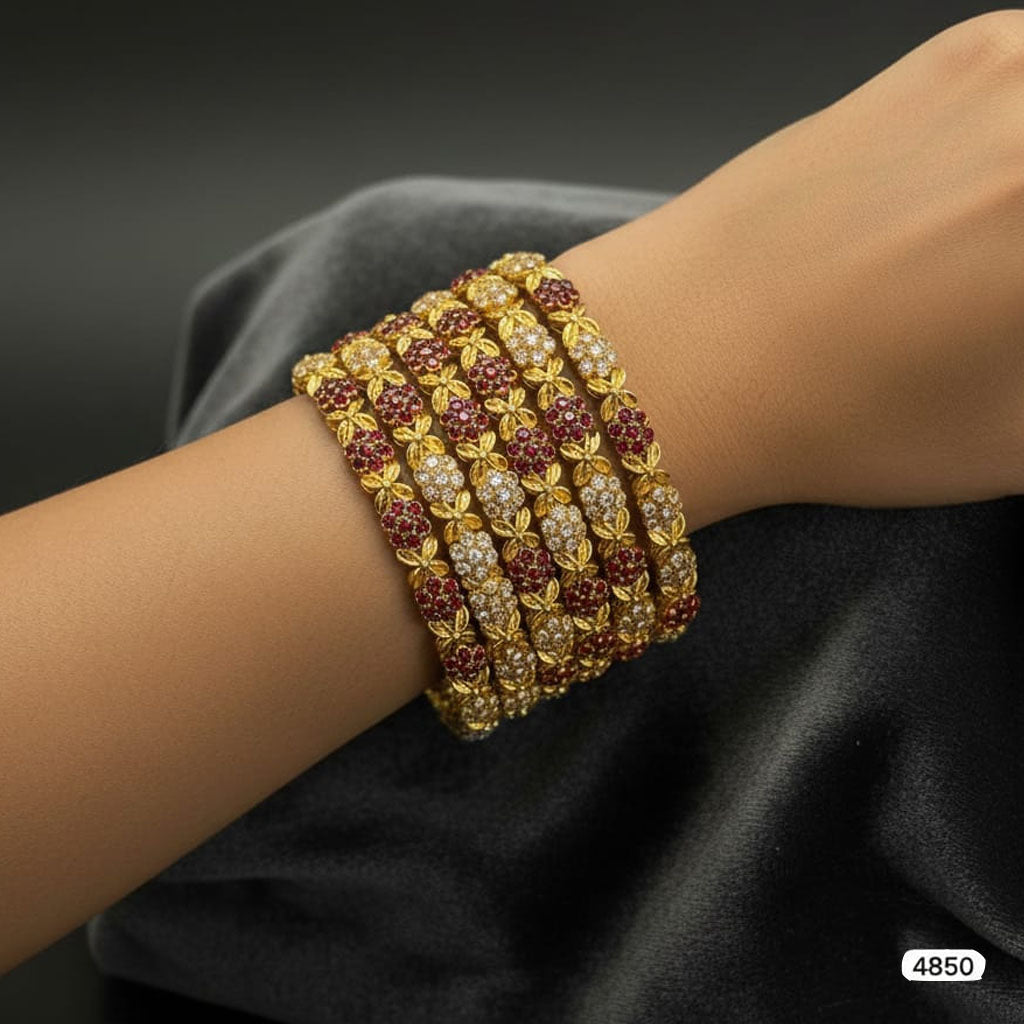 Flower Pattern Bangles – Rs. 4850