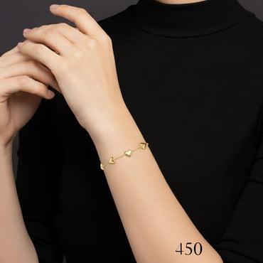 Love Chain Bracelet with gold-plated finish and delicate “Love” charm, priced Rs. 450