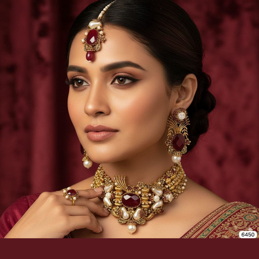 Pearl & Stone Choker Set – Rs. 6450