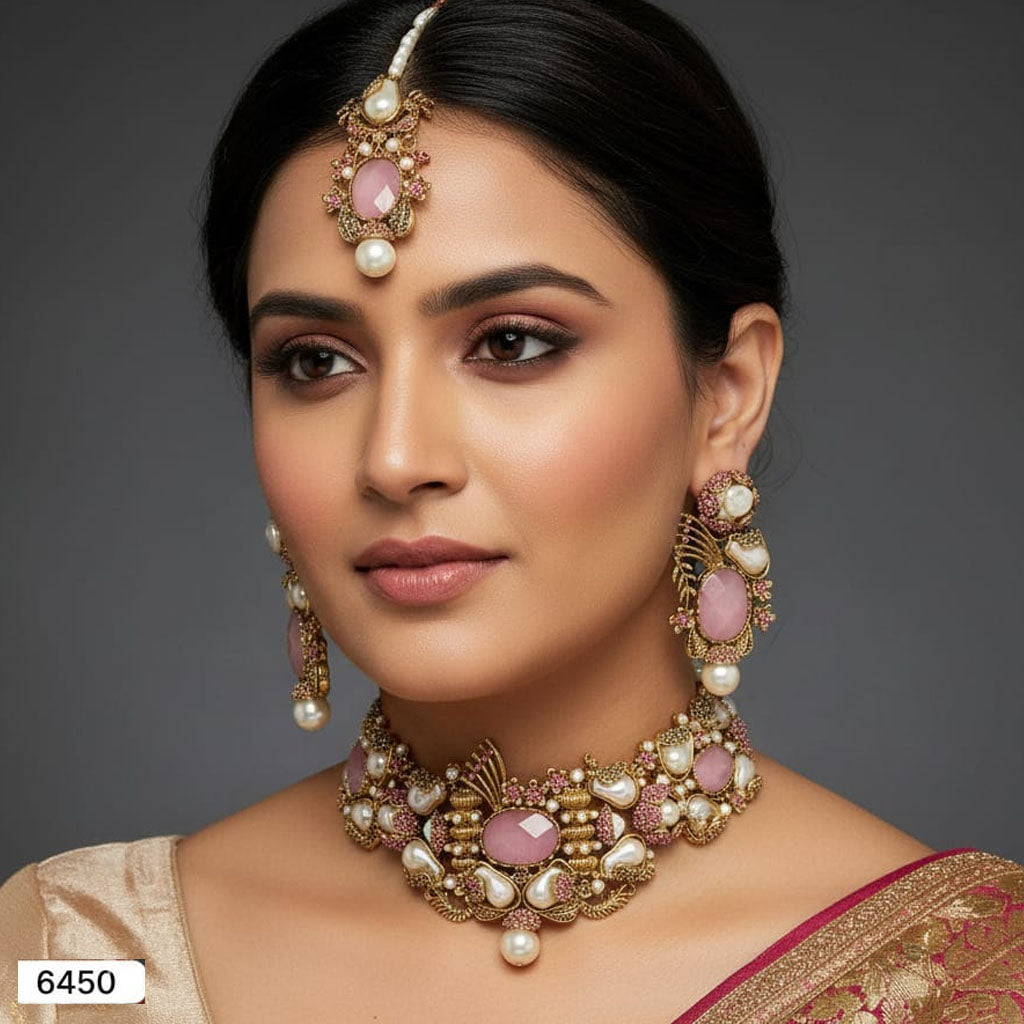 Pearl & Stone Choker Set – Rs. 6450