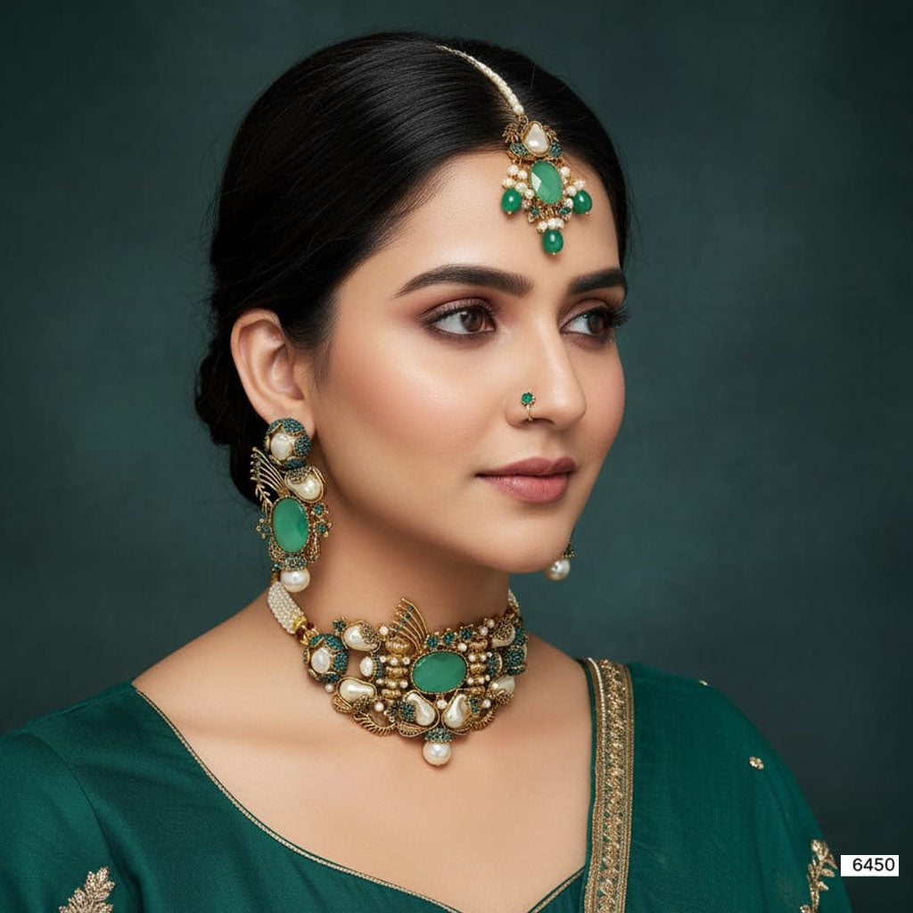 Pearl & Stone Choker Set – Rs. 6450