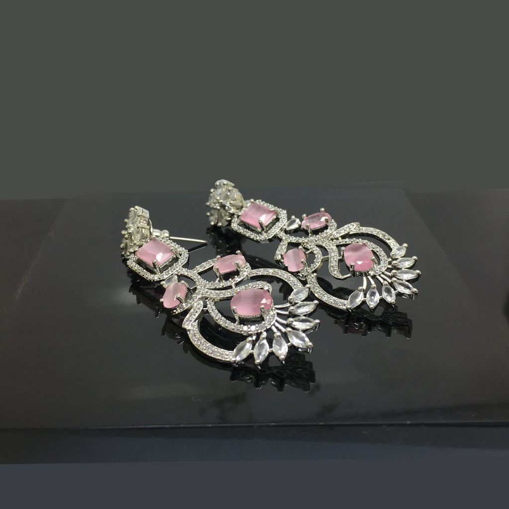 Charming Gold Plated American Diamond Earrings