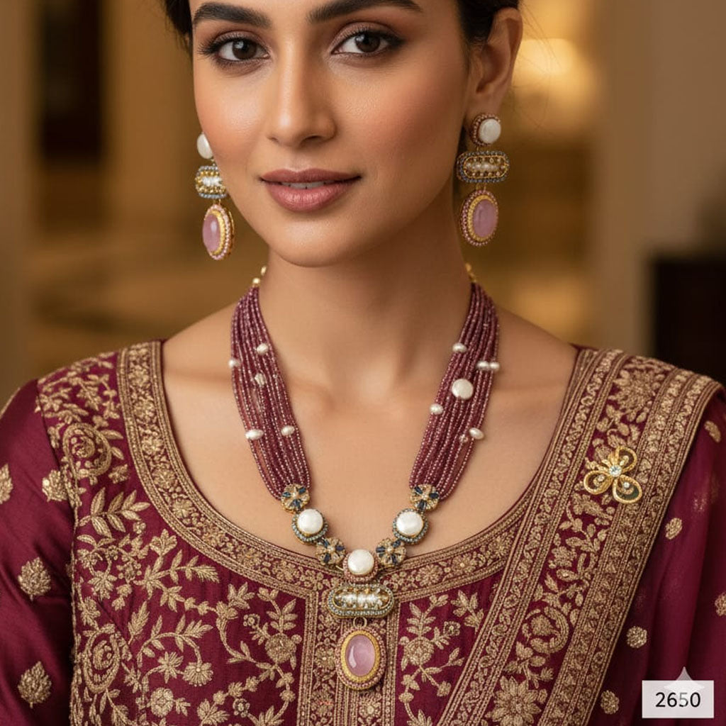 The Majestic Statement Set with bold necklace and matching earrings, priced Rs. 2650
