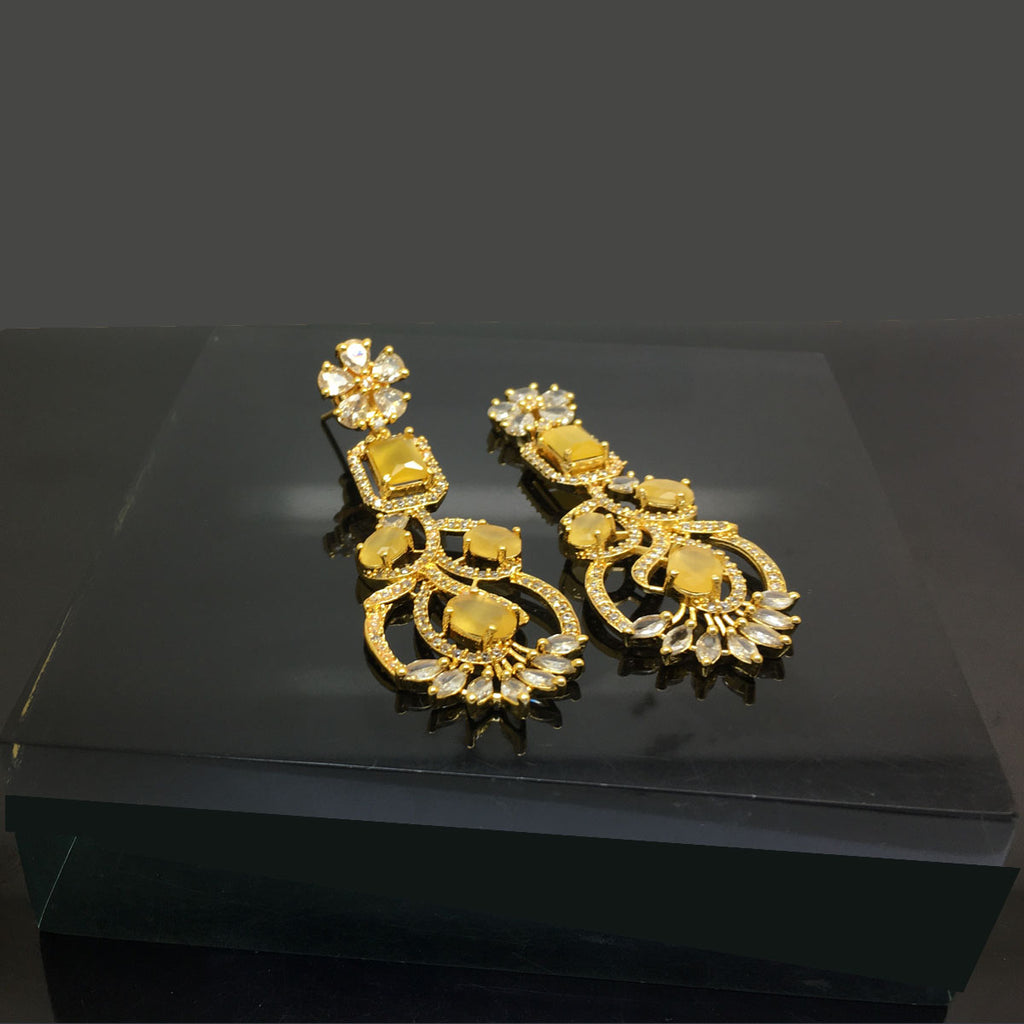 Charming Gold Plated American Diamond Earrings