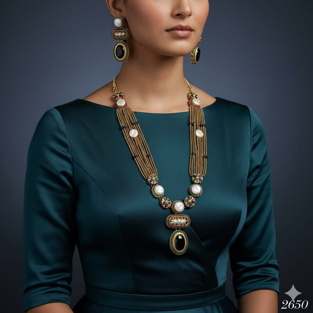 The Majestic Statement Set with bold necklace and matching earrings, priced Rs. 2650