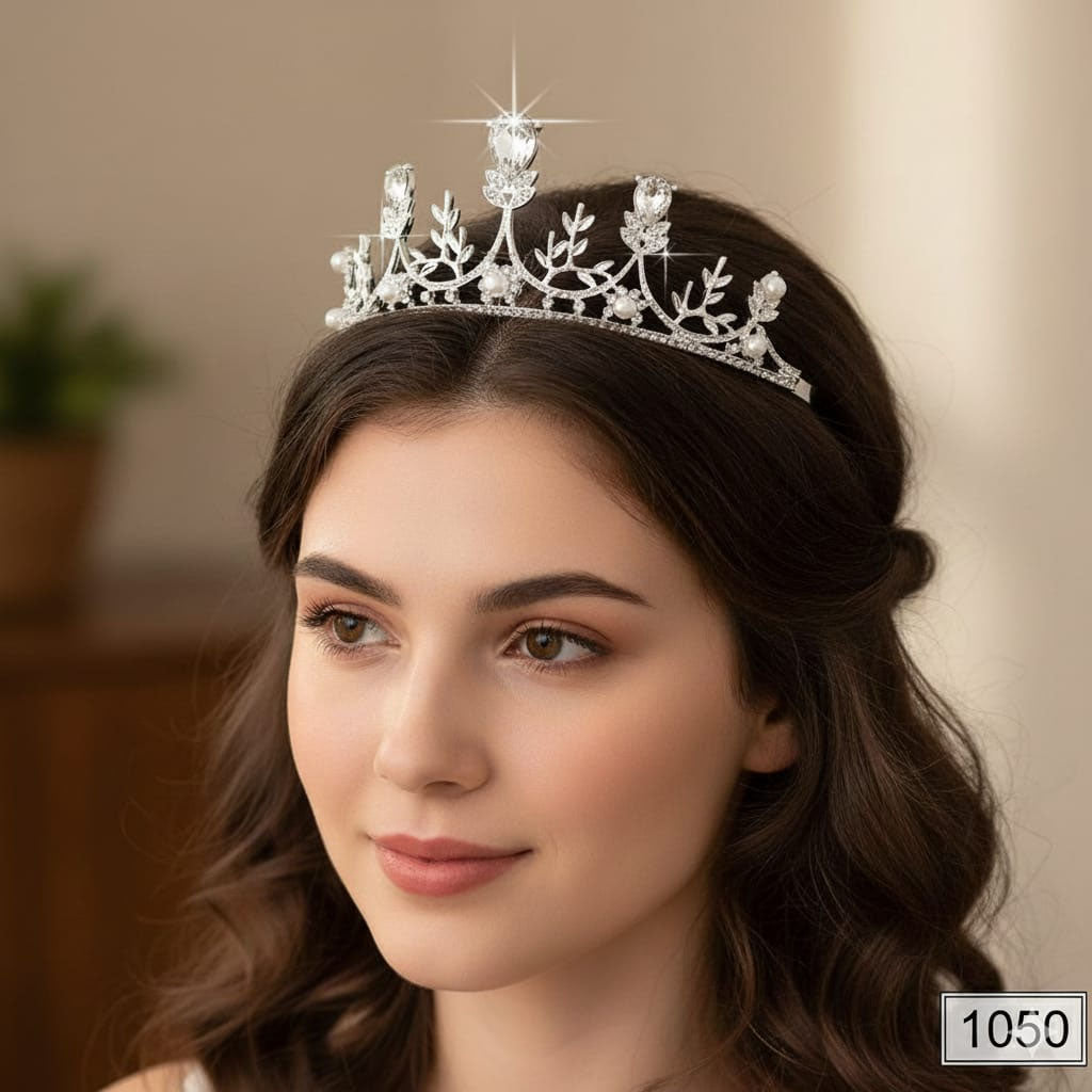 The Celestial Bloom Crown with floral and celestial-inspired design, priced Rs. 1050