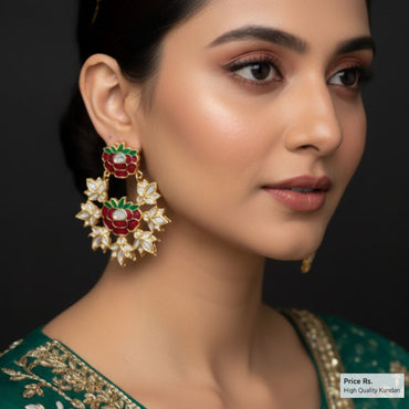 Traditional Kundan & Meenakari Jhumka – Rs. 4500