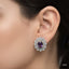 Versatile rhinestone flower earrings with sparkling gemstone center, priced Rs. 2250