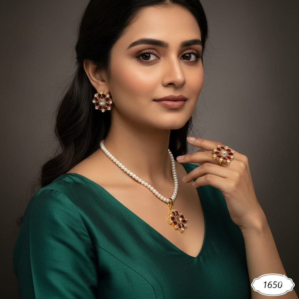 Floral Motif Jewelry Set – Rs. 1650