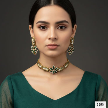 Pearl Flower Necklace Set – Rs. 3950