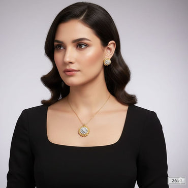 Two-Tone Sunburst Jewelry Set – Rs. 2650