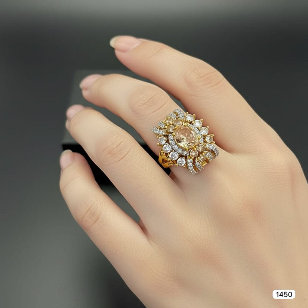 Gold-Plated Solitaire Ring – Rs. 1450