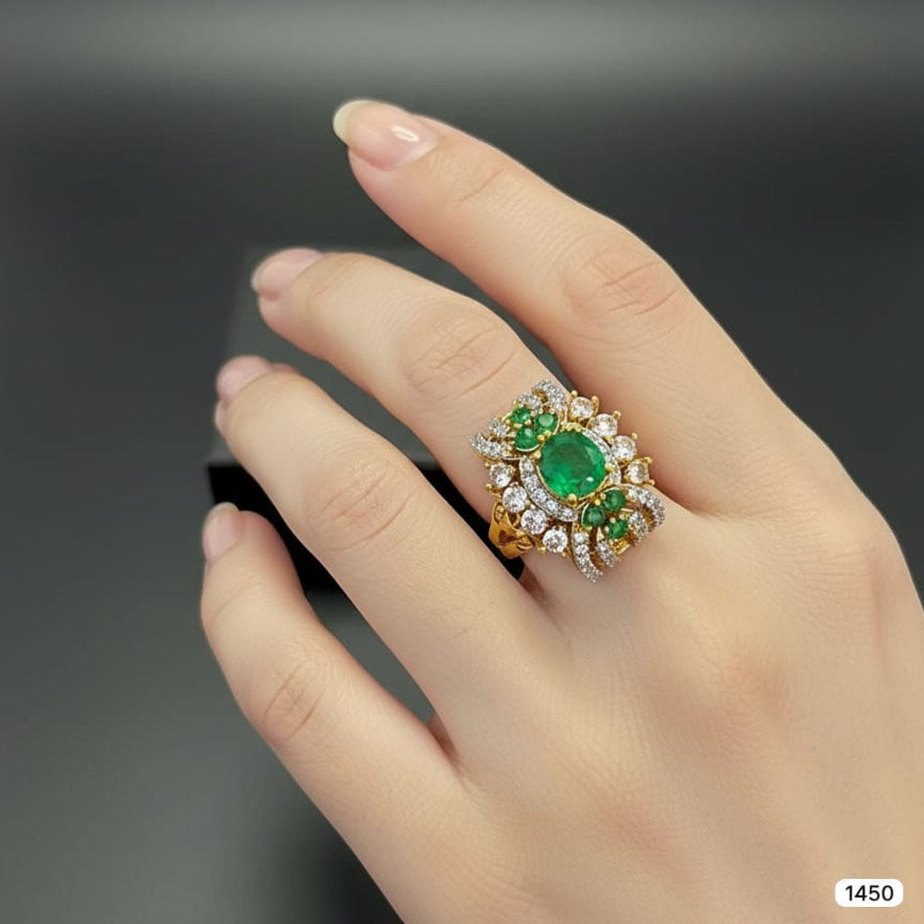 Gold-Plated Solitaire Ring – Rs. 1450