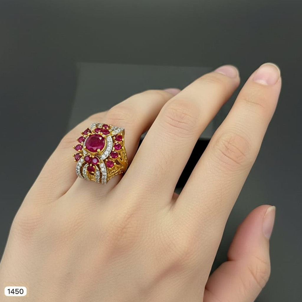 Gold-Plated Solitaire Ring – Rs. 1450