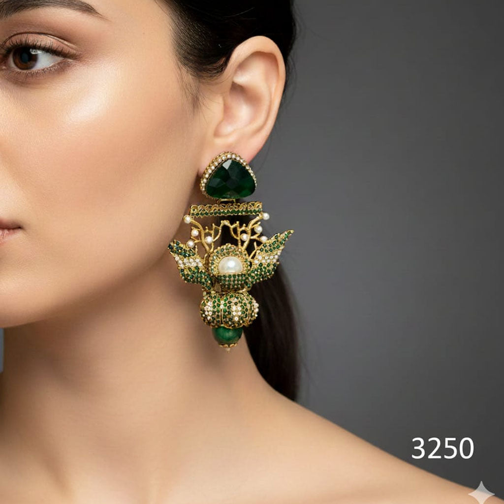 Pearl & Lapis Lazuli Dangle Earrings – Rs. 3250