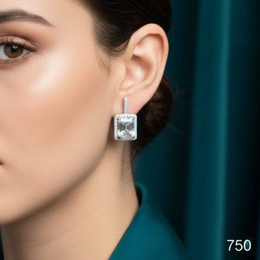 merald Cut CZ Drop Earrings – Rs. 750