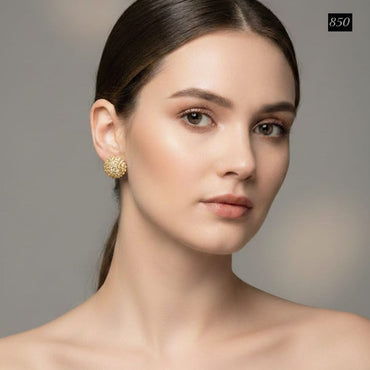 Gold Pave Sphere Stud Earrings – Rs. 850