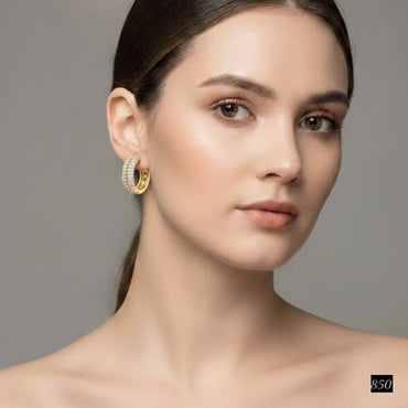 Gold Micro-Pave CZ Huggie Hoops – Rs. 850