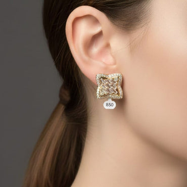 Geometric CZ Cluster Studs – Rs. 850
