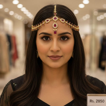 Gold & Maroon Matha Patti – Rs. 2850