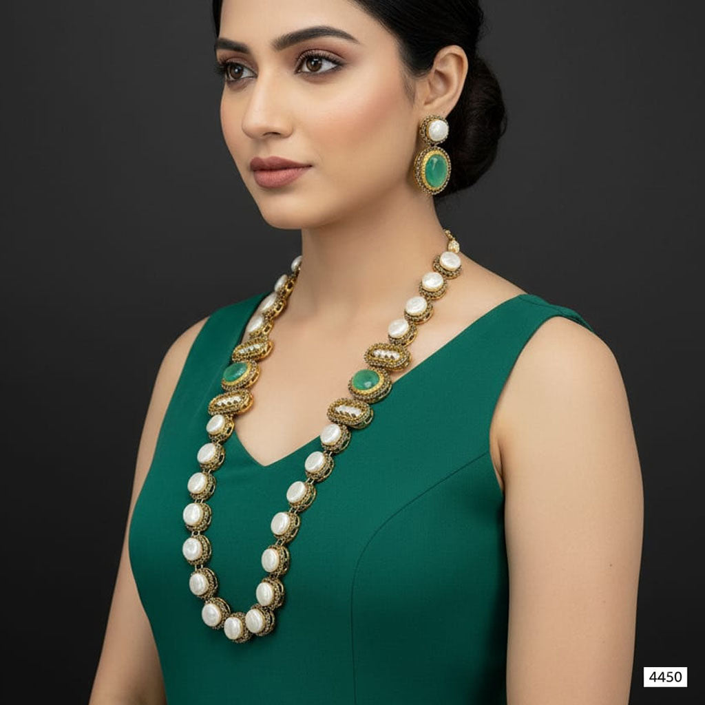 Multi-Color Stone & Pearl Bridal Set – Rs. 4450