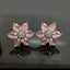 Exquisite American Diamond Flower Stud Earrings