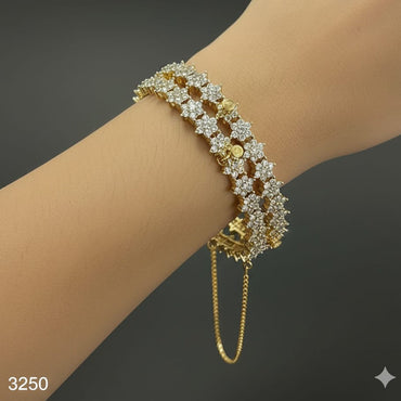 CZ & Gold Blossom Flexible Cuff – Rs. 3250