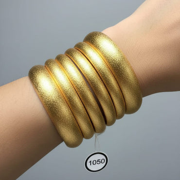 Matte Gold Stackable Kada Set (6-Piece) – Rs. 1050