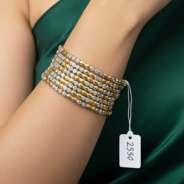 Layered Micro-Pave CZ & Gold Bangles – Rs. 2250