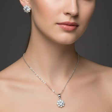 Diamond Simulated Floral Jewelry Set – Rs. 650