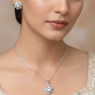 Diamond Simulated Daisy Jewelry Set – Rs. 650