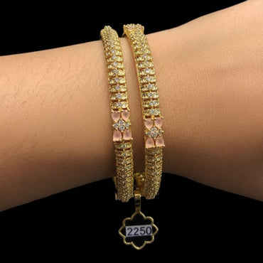 Designer Two-Tone Filigree Bangle Set – Rs. 2250