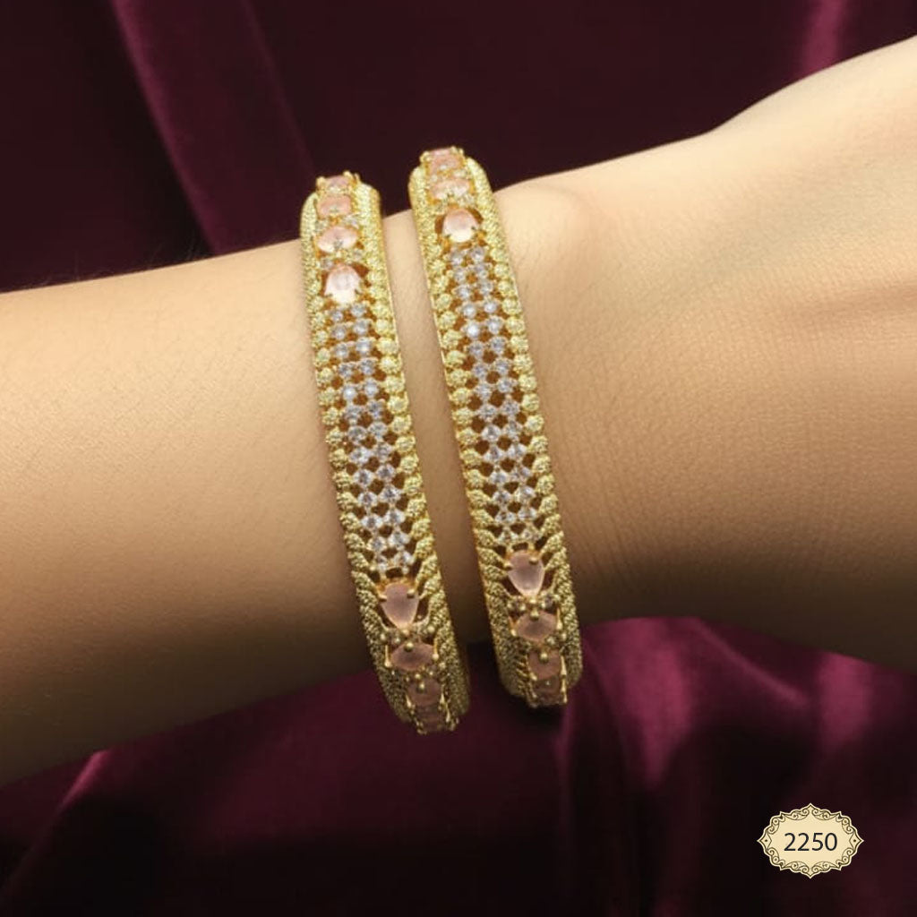 Gold Plated AD & Pink Stone Kada – Rs. 2250