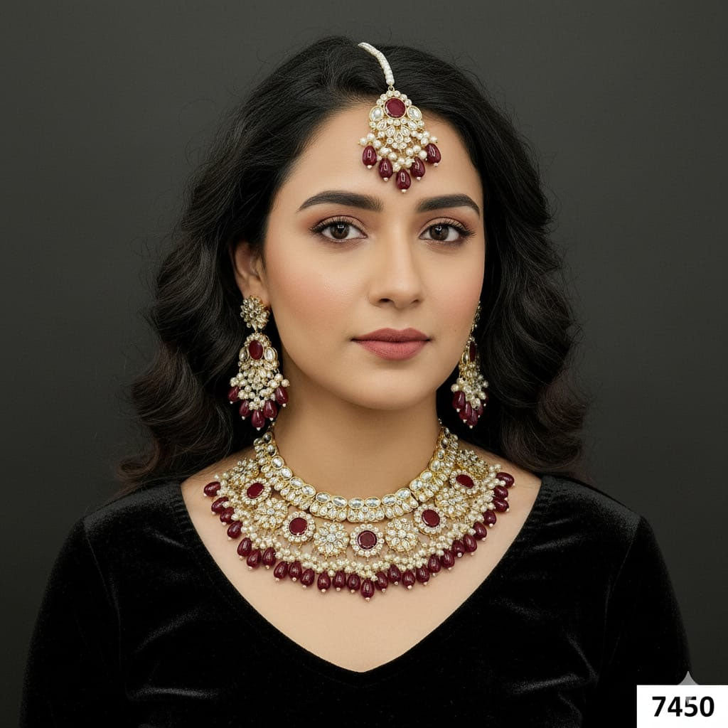 Mirror Work Kundan Choker Set – Rs. 7450