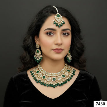 Mirror Work Kundan Choker Set – Rs. 7450