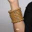Ornate Roller-Textured Gold Bangle Stack – Rs. 2,250